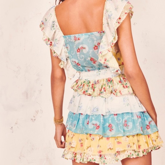 LOVESHACKFANCY CLASSIC DOUBLE RUFFLE DRESS - Picture 3 of 12